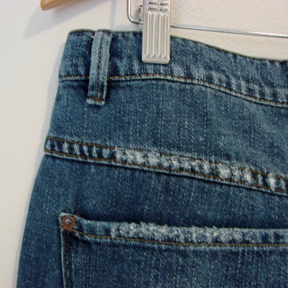 Free People Jeans Anthropologie Distressed Straight Leg High Waist Button Sz 29 - Picture 14 of 15